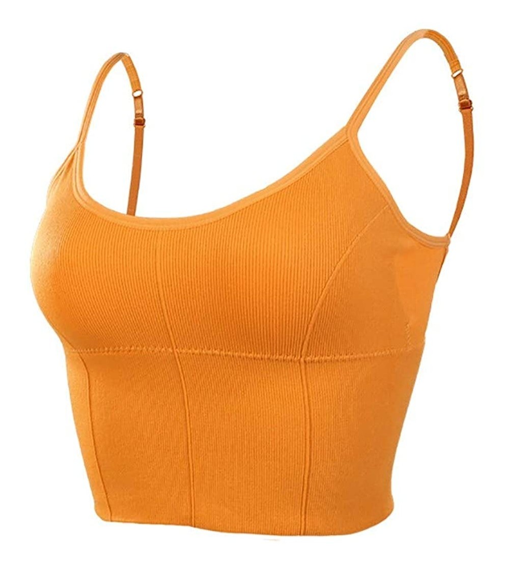 Camisoles & Tanks Women's Summer Tank Cami Bra Crop Top Push-up Padded Beautiful Backless Soft Cotton Nylon Sports Active Top...