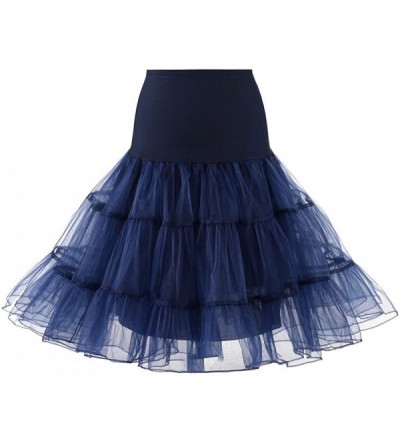 Slips Women's Vintage Rockabilly Petticoat Skirt Tutu 1950s Underskirt Puffy Skirts Clothes Ankle Length Underskirt - Navy - ...