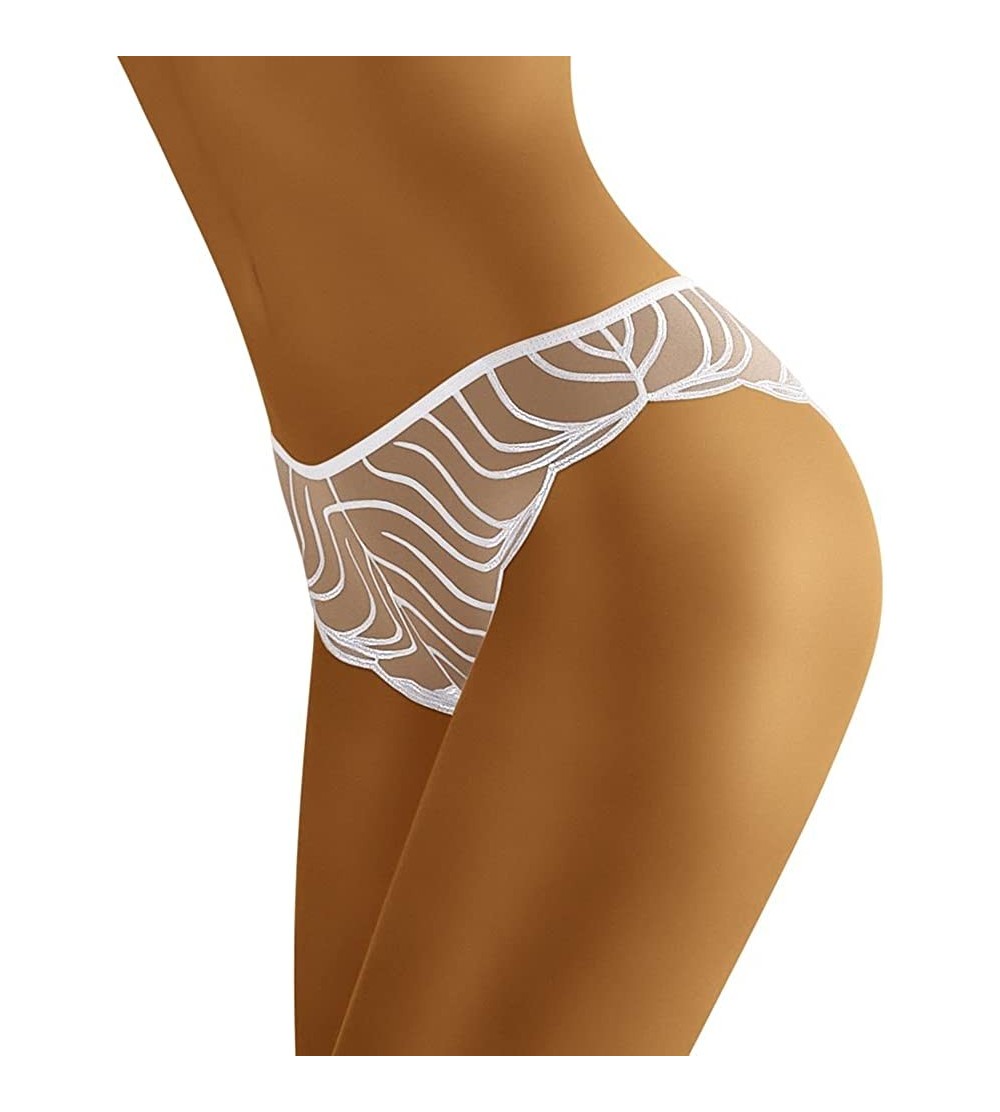 Shapewear Women's Briefs with Embroideries WB27 - White - C018CLZ6T32 $19.63