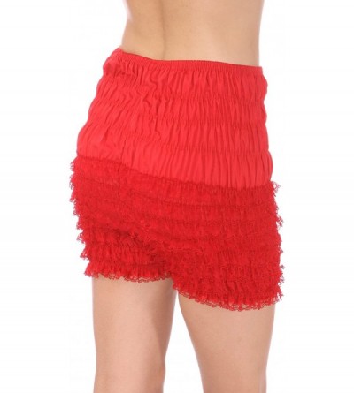 Panties Adult Pettipants- Style N29- Woman Costume Shorts- Sexy Ruffle Panties- Lacey Dance Shorts- Boyshorts - Red - CN110SW...