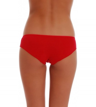 Panties 2-Pack Cotton Hipsters Bikini Panties - Made in EU 1225 - Red - C8186YESII3 $13.57