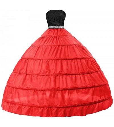 Slips Bridal Dress Gown Half Slip 6 Hoop Petticoats Wedding Crinoline Underskirt - 6 Hoop-red - CD18S3N0T9D $26.47
