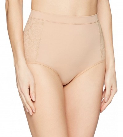 Shapewear Women's Firm Foundations Tame Your Tummy Anti-Static Brief - Transparent Nude Combo - C6180WYZ4YE $14.26