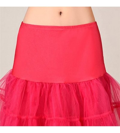 Slips Women's 50s Knee Length Rockabilly Petticoat Skirt Vitange Dresses Crinoline Tutu Underskirts - Wine - C71208YDEYN $21.26