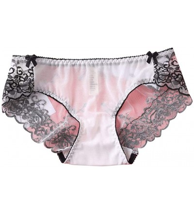 Slips Sexy Underwear Lace- Women Pantie Sexy Lace Knicker High Elastic Embroidery Yarn Underpants Underwear - White - C918XGA...