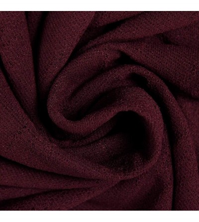 Shapewear Women's Long Sleeve Striped Basic Solid Round Neck Bodysuit Stretchy Leotards - Wine Red - CC18IEZ79T3 $17.74