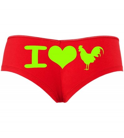 Panties I Heart Cock Boy Short Panties - I Love Cock Rooster Boyshort Underwear - Panty Game Shower Gift - Lime Green - CF18S...