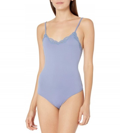 Shapewear Women's Delicious with Lace Low Back Bodysuit - Blue Dove - C012NA82T3O $44.02