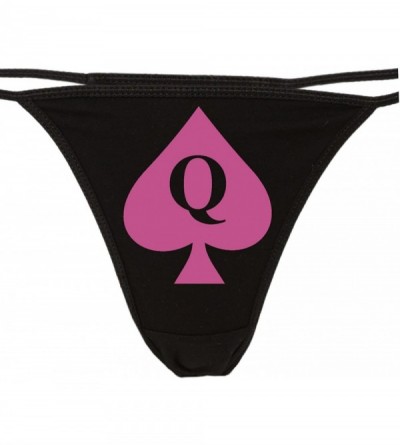 Panties Queen of Spades Thong Underwear - QofS Panties for BBC Lovers - Q of S Hot Wife - Raspberry - C2187I6284E $12.44