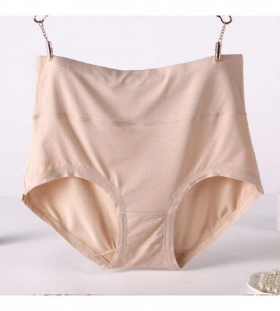Panties 4Pcs/Lot Women Big Size 6XL Panty Solid High Waist Underwear Women Panties Soft Lingerie Briefs - 23 - C818AI6K62Z $2...
