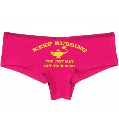 Panties Keep Rubbing You May Get What You Want Genie Pink Boyshort - Yellow - C918LTI9TRG $29.22