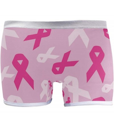 Panties Women's Seamless Boyshort Panties French Fries Underwear Stretch Boxer Briefs - Pink Cancer Ribbons - CV18T5N0RGR $38.17