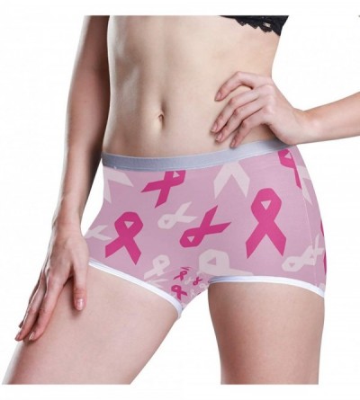 Panties Women's Seamless Boyshort Panties French Fries Underwear Stretch Boxer Briefs - Pink Cancer Ribbons - CV18T5N0RGR $21.32