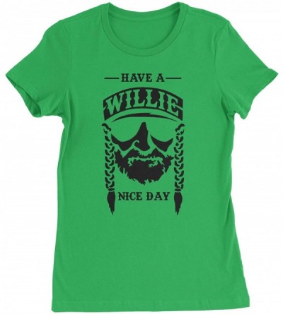 Camisoles & Tanks Have A Willie Nelson Nice Day Womens T-Shirt - Kelly Green - CW18RT609SA $28.99