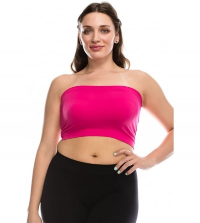 Camisoles & Tanks Women's Plus Size Bandeau - Basic Strapless Seamless Stretchy Tube Top- UV Protective Fabric UPF 50+ (Made ...