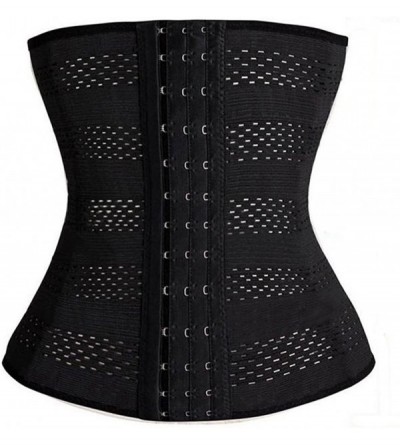Shapewear Women's Breathable Elastic Corset Waist Trainer Cincher Belt Shapewear - Black - CX127VAQIXZ $8.83