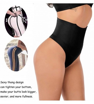 Shapewear Thong Shapewear for Women Tummy Control High Waist Underwear Body Shaper Thong Girdle Panties - Black+nude - C8193Z...