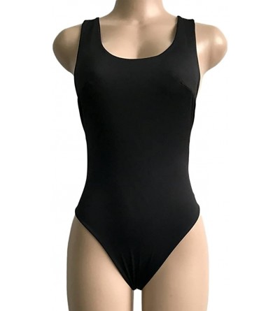 Shapewear Women's Sexy U-Collar Sleeveless Backless Stretch Bottoming Vest Bodysuit Rompers - Black - C217YC9CH3T $18.85