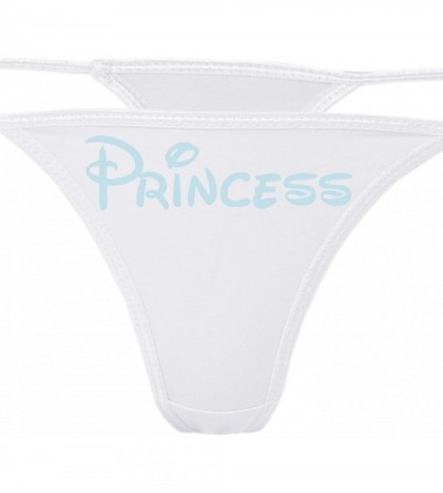 Panties Princess White Thong Panties - Look Like Daddy's Girl CGL DDLG Underwear - Baby Pastel Blue - CJ187O90ME5 $12.71