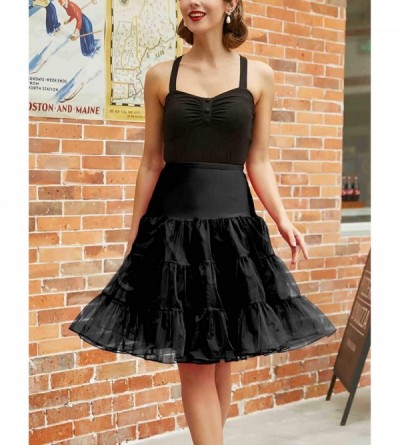 Slips 50s Petticoat Skirt Rockabilly Dress Crinoline Underskirts for Women - Black (2 Pack) - C618NIS3LGA $26.41