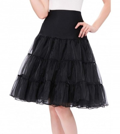 Slips 50s Petticoat Skirt Rockabilly Dress Crinoline Underskirts for Women - Black (2 Pack) - C618NIS3LGA $26.41