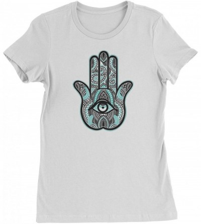 Camisoles & Tanks Henna Hamsa Hand of The Goddess Womens T-Shirt - White - CL18RTSTGZC $23.09