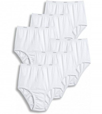 Panties Women's Underwear Plus Size Classic Brief - 6 Pack - White - CM19CGIHQDE $39.97