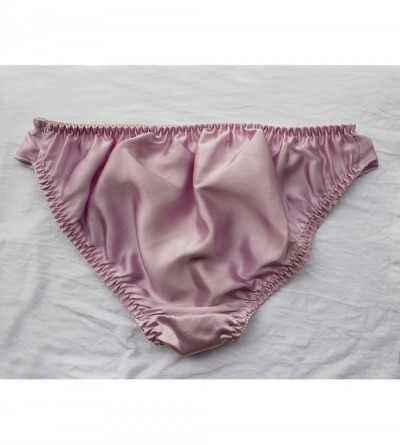 Panties Women Sexy Flouncing 100% Silk Bikini Briefs Underwaer Soft Briefs - Light Purple - CL184O9O0Z3 $14.00