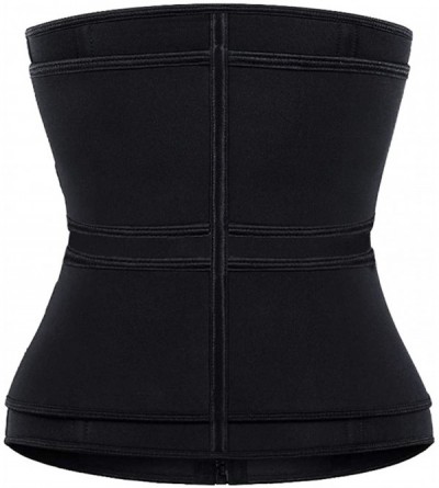 Shapewear Women's Waist Cincher Neoprene Workout Body Shaper Underbust Waist Trainer - Black Zipper - CQ199S6R69I $30.28