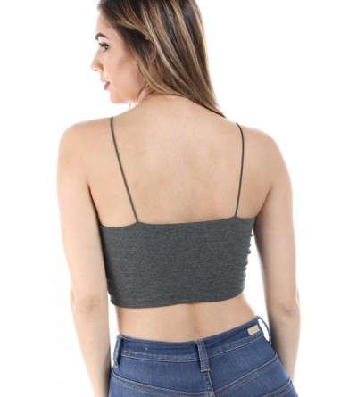 Camisoles & Tanks Women's Premium Cotton Tube and Tank Top- Made in USA - Tank Charcoal - C918GQ4SA26 $8.91