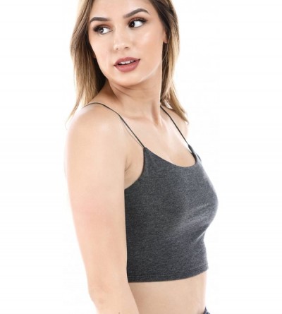 Camisoles & Tanks Women's Premium Cotton Tube and Tank Top- Made in USA - Tank Charcoal - C918GQ4SA26 $8.91