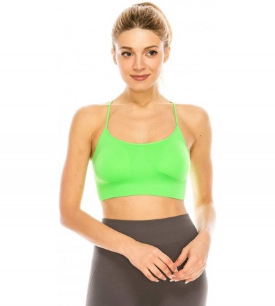 Camisoles & Tanks Women's Seamless Sports Bra - Built-in Shelf Bras Workout Tank Top with Removable Pads- UPF 50+ (Made in US...