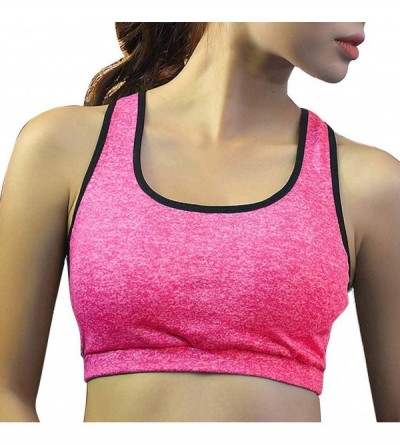 Slips Women Racerback Sports Bras - High Impact Workout Gym Activewear Bra - Pink - CT193MWZL5K $15.47