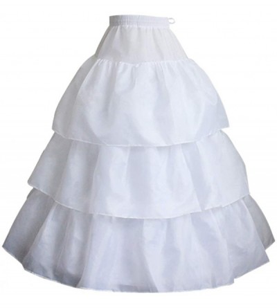 Slips Women 2 Hoops 3 Slips Wedding Petticoat Crinoline Slips Underskirt for Quinceanera Ball Gown - White - CF193IMTQCL $19.35