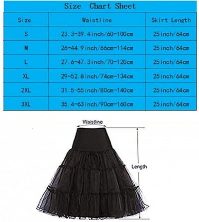 Slips Women's Petticoat Underskirt 50s Vintage Tulle Knee-Length Crinoline Slips - Gray - CA184OZMUDQ $13.65
