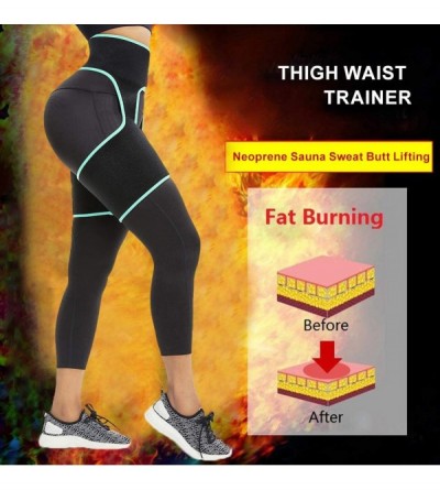 Shapewear Thigh Slimmer Waist Trainer High Waist Shaper Butt Lifting Neoprene Thigh Shaper Trainer Sciatica Wrap - Green - CI...