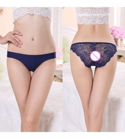 Panties Women Briefs Seamless Panties Underwear Lace Panties Low-Rise Panties Cotton Lingerie - Lavender - CC18U5YYLSE $11.67