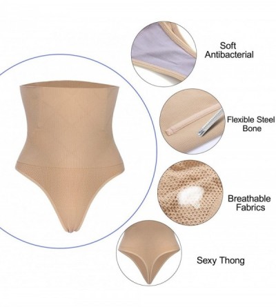 Shapewear Women Butt Lifter Shapewear Hi-Waist Tummy Slimmer Thong Panty Seamless Body Shaper Shorts - Beige(thong Panty) - C...
