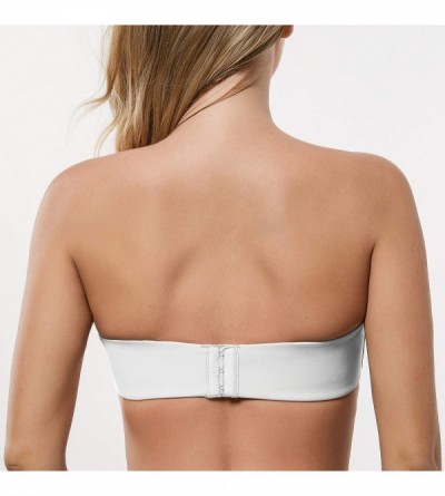 Bras Women's Strapless Bra for Large Bust Minimizer Unlined Bandeau with Underwire - White - CQ18UIIZRUD $47.50
