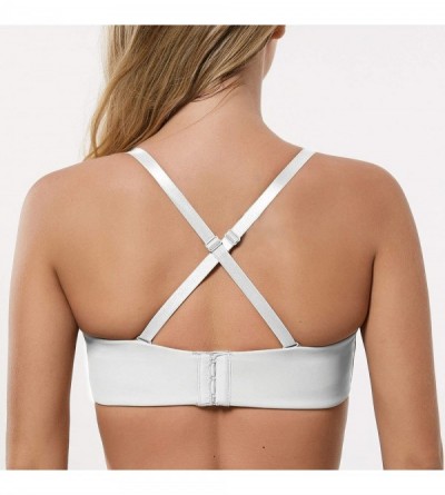 Bras Women's Strapless Bra for Large Bust Minimizer Unlined Bandeau with Underwire - White - CQ18UIIZRUD $47.50