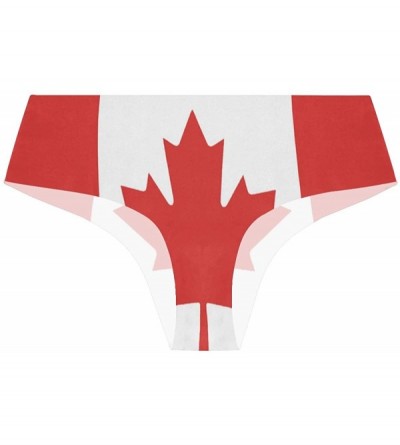 Panties Canada Flag Women's Seamless Underwear Breathable Invisible Panties Soft Bikini - Multicolored - CH18X8RK554 $18.09