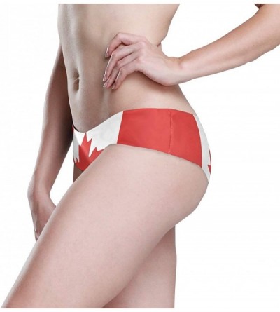 Panties Canada Flag Women's Seamless Underwear Breathable Invisible Panties Soft Bikini - Multicolored - CH18X8RK554 $18.09