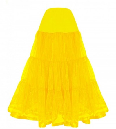 Slips Women's Floor Length Wedding Petticoat Long Underskirt for Formal Dress S-3XL - Yellow - CJ12MASTKR6 $15.32