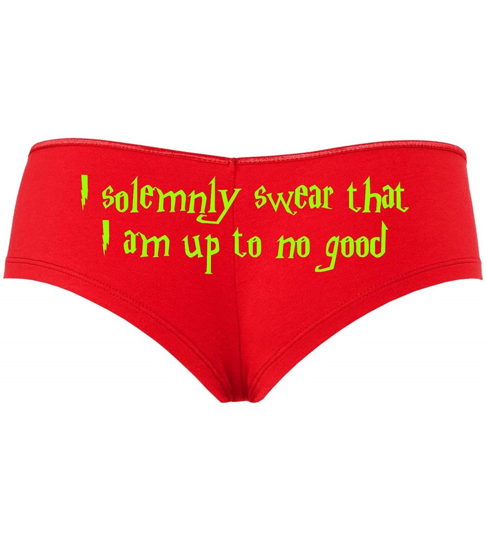 Panties I Solemnly Swear That I Am up to No Good Red Boyshort Panties - Lime Green - C318SW2KS29 $16.24