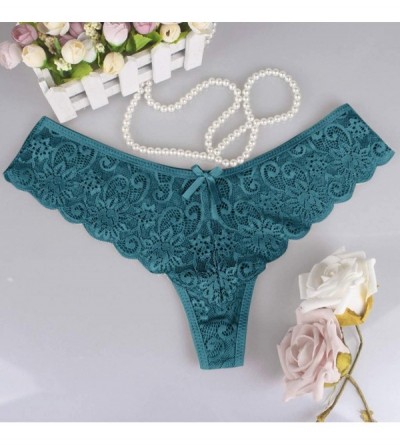 Panties Women Translucent Underwear Sheer Lace Briefs Tank Lace Sexy Underpant Panties S-XL - Green - C5195H3L650 $10.21