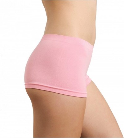 Panties Pack of 7 Seamless No Show Womens Boyshort Hipster Panty- Standard & Plus Sizes - Brights - CW18O07YSXO $23.94
