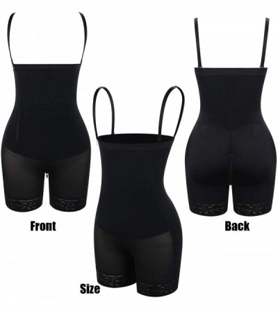 Shapewear Women's Open Bust Tummy Control Shapewear Thong High Waist Ladies Bodysuits - Black4 - C119045OQ04 $34.98
