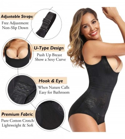 Shapewear Shapewear Bodysuit for Women Tummy Control Body Shaper Briefer High Waist Cincher Jumpsuits Open Bust - Black - CN1...
