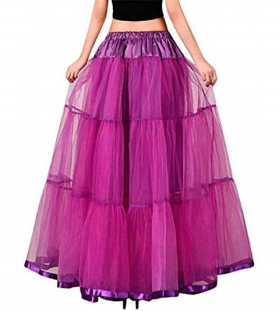 Slips Women's Petticoats Wedding Slips Long Crinoline Underskirt for Prom Evening Party Dress TU02 - Grape - C3193LMTD3S $23.70