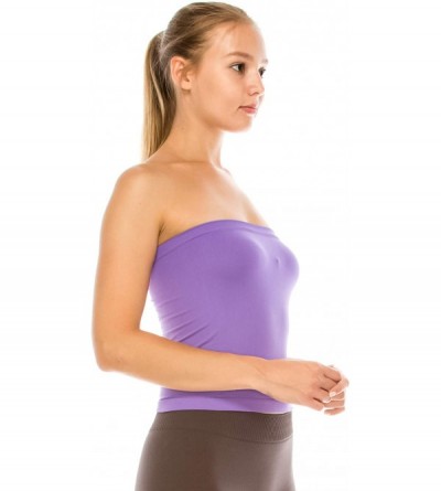 Camisoles & Tanks Medium Length Bandeau Bra Top - UV Protective Fabric UPF 50+ (Made with Love in The USA) - Lavender - CY18I...